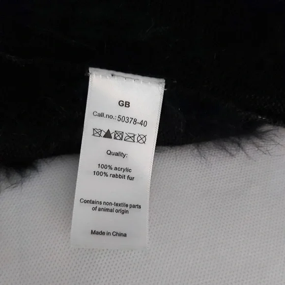 Black Genuine Rabbit Fur Vest - Picture 8 of 9